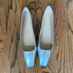 Ann Taylor Metallic Silver Flats size 9 never worn